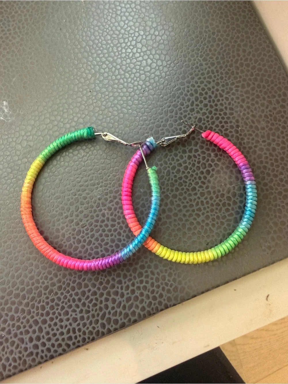 Kids Rainbow Hoop Earrings - Multicolor